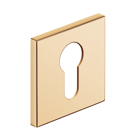 Rozeta kwadratowa SLIM na wkładkę mosiądz błyszczący