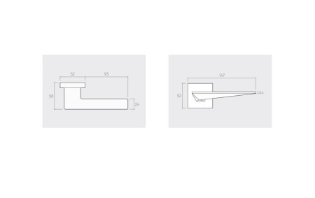 Klamka Blade biała szyld kwadratowy Corona
