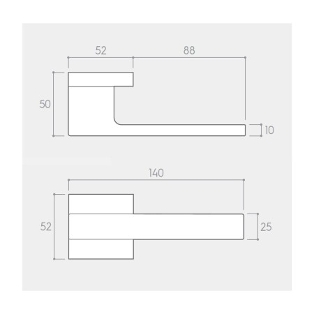 Klamka Grand mosiądz błyszczący szyld kwadratowy Corona