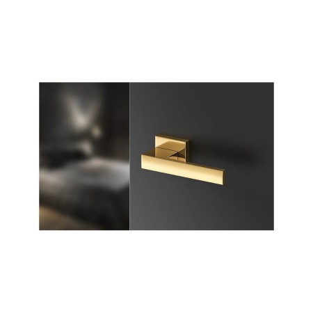 Klamka Grand mosiądz błyszczący szyld kwadratowy Corona