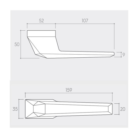 Klamka Prisma biała szyld ukryty Corona