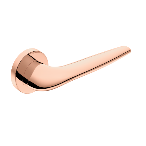 Przejdź do produktu Klamka Soft miedź błyszcząca szyld okrągły PVD Corona