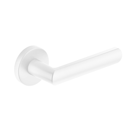 Klamka Icona slim biała szyld okrągły Corona