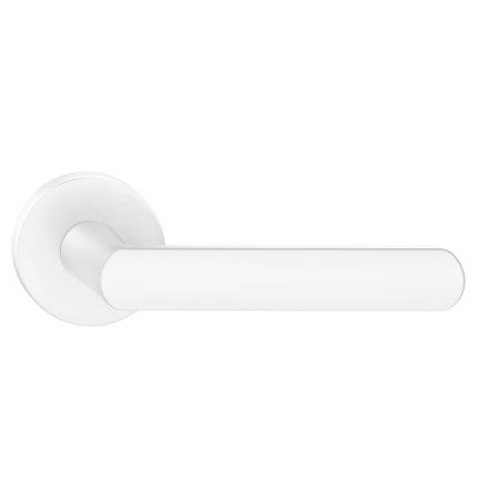 Klamka Icona slim biała szyld okrągły Corona