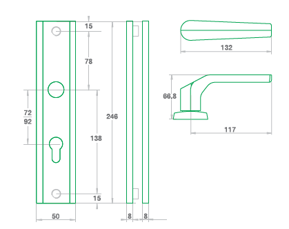 Klamka+ klamka FAST PREMIUM AXA F8
