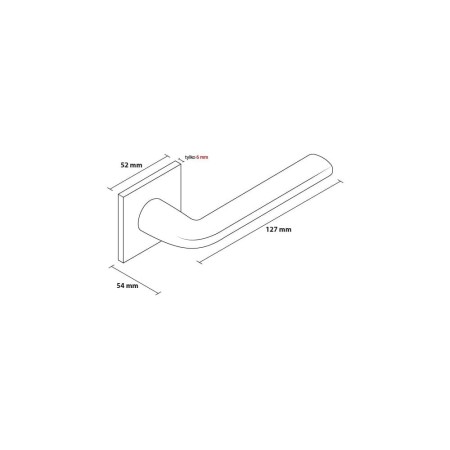 Klamka Scandi Slim szyld płaski kwadratowy, mosiądz błyszczący PVD Corona