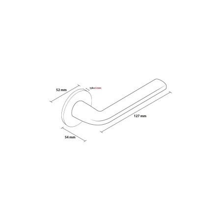 Klamka Scandi Slim szyld płaski okrągły, mosiądz połysk Corona