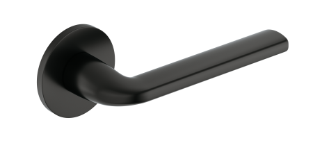 Klamka Scandi Slim szyld płaski okrągły, czarna Corona