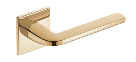 Klamka Scandi Slim szyld płaski kwadratowy, mosiądz błyszczący PVD Corona