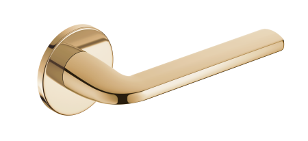 Klamka Scandi Slim szyld płaski okrągły, mosiądz połysk Corona