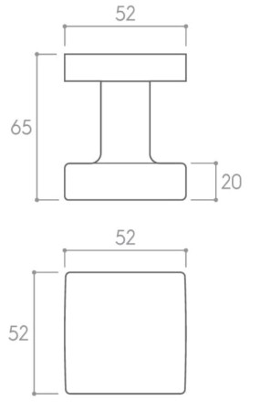 Gałka Aegis biała 2 szt. na szyldzie kwadratowym Corona
