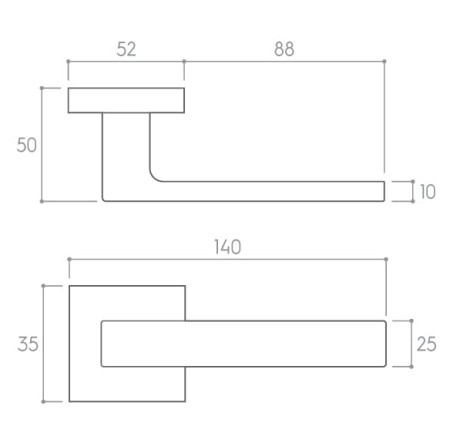 Klamka Focus biała szyld kwadratowy Corona