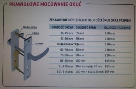 Śruby montażowe AXA 5.5 cm