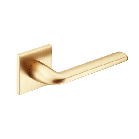 Klamka Scandi Slim szyld płaski kwadratowy, mosiądz matowy Corona