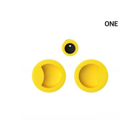 Uchwyt okrągły wpuszczany ONE do drzwi przesuwnych cytrynowy żółty