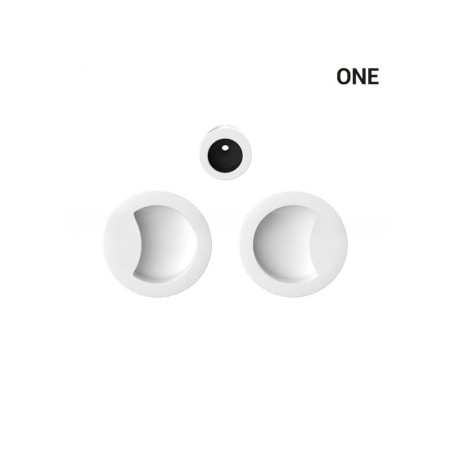 Uchwyt okrągły wpuszczany ONE do drzwi przesuwnych biały
