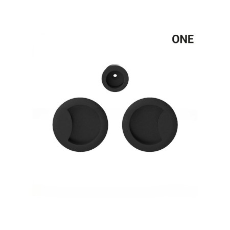 Uchwyt okrągły wpuszczany ONE do drzwi przesuwnych czarny