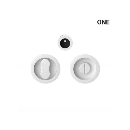 Uchwyt okrągły wpuszczany ONE do drzwi przesuwnych WC biały