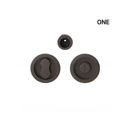 Uchwyt okrągły wpuszczany ONE do drzwi przesuwnych WC brązowy