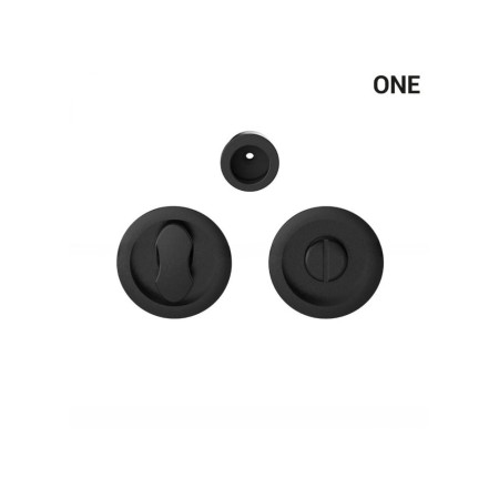 Uchwyt okrągły wpuszczany ONE do drzwi przesuwnych WC czarny