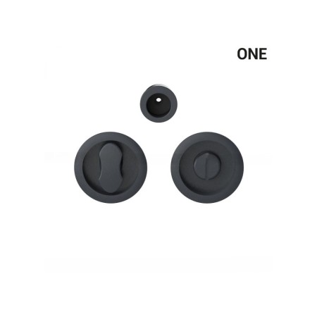 Uchwyt okrągły wpuszczany ONE do drzwi przesuwnych WC tytan