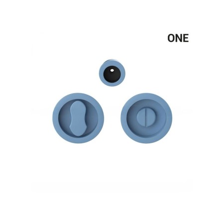 Uchwyt okrągły wpuszczany ONE do drzwi przesuwnych WC niebieski ocean