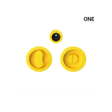 Uchwyt okrągły wpuszczany ONE do drzwi przesuwnych WC cytrynowy żółty