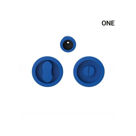 Uchwyt okrągły wpuszczany ONE do drzwi przesuwnych WC Capri niebieski