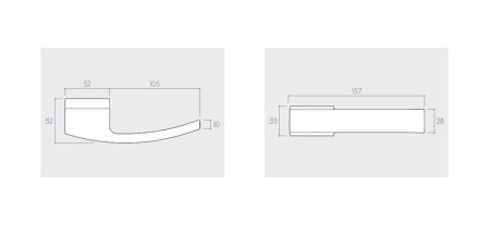 Klamka ARC szyld ukryty biała Corona