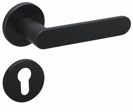 Klamka Wenus Fit KWF O B00 czarna szyld okrągły Infinity Line