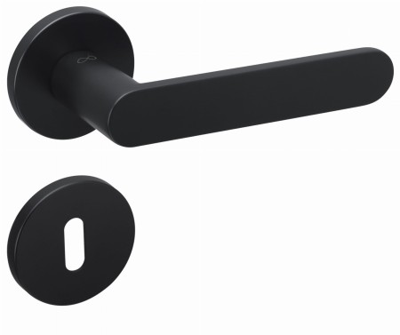 Klamka Wenus Fit KWF O B00 czarna szyld okrągły Infinity Line