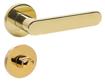 Klamka Wenus Fit KWF O G00 rozeta okrągła złota połysk Infinity Line