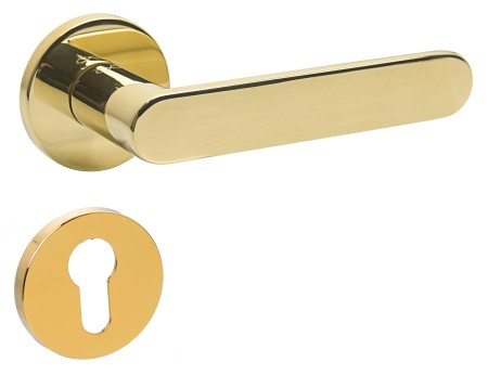 Klamka Wenus Fit KWF O G00 rozeta okrągła złota połysk Infinity Line