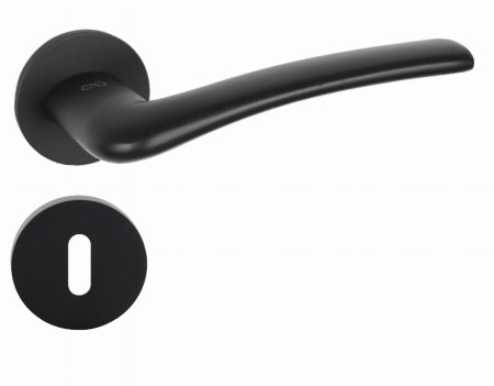 Klamka Vento KVNO S O BOO czarna szyld okrągły slim Italian Design