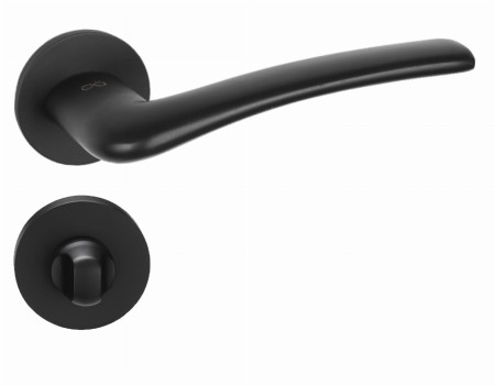 Klamka Vento KVNO S O BOO czarna szyld okrągły slim Italian Design