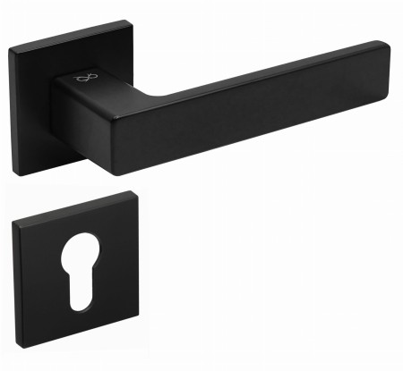Klamka Cavo Fit KVO B00 rozeta kwadratowa czarna Infinity Line