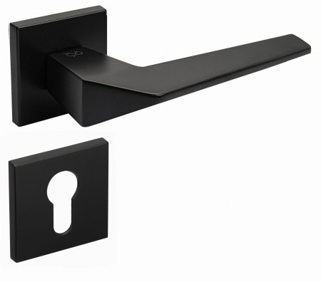 Klamka Ice Fit KCE B00 rozeta kwadratowa czarna Italian Design