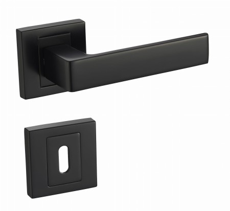 Klamka Apollo KAO B00 czarna szyld kwadratowy Infinity Line