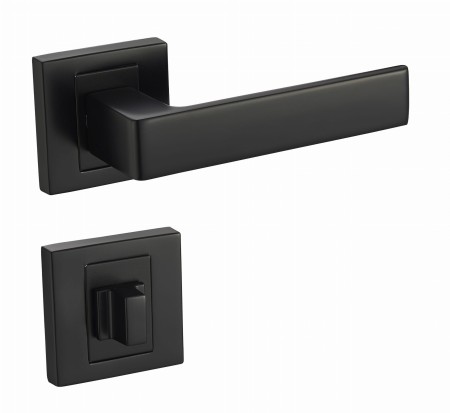 Klamka Apollo KAO B00 czarna szyld kwadratowy Infinity Line