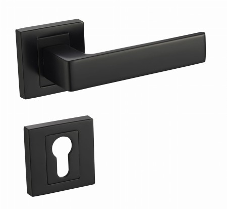 Klamka Apollo KAO B00 czarna szyld kwadratowy Infinity Line