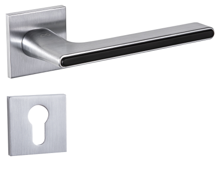 Klamka Ferrara KFRA S M700/B00 szyld kwadratowy chrom - mat/ czarna Italian Design