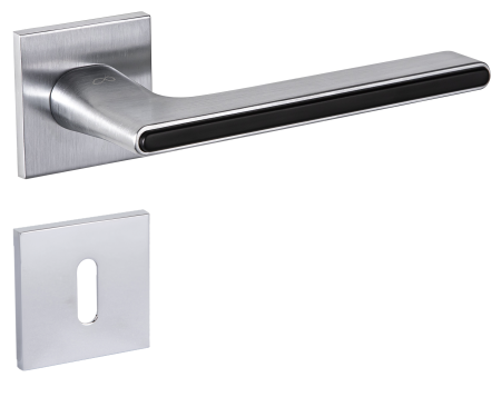 Klamka Ferrara KFRA S M700/B00 szyld kwadratowy chrom - mat/ czarna Italian Design