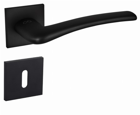 Klamka VENTO KVNO S BOO czarna szyld kwadratowy slim Italian Design