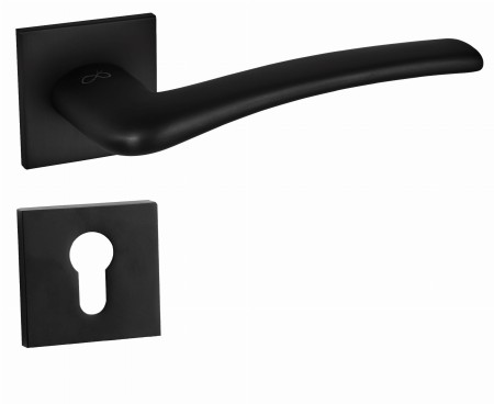 Klamka VENTO KVNO S BOO czarna szyld kwadratowy slim Italian Design