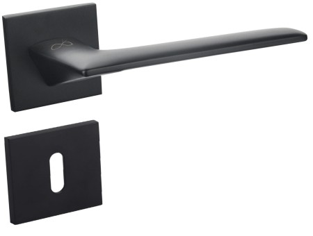 Klamka Giulietta KGUL S B00 czarna szyld kwadratowy slim Italian Design