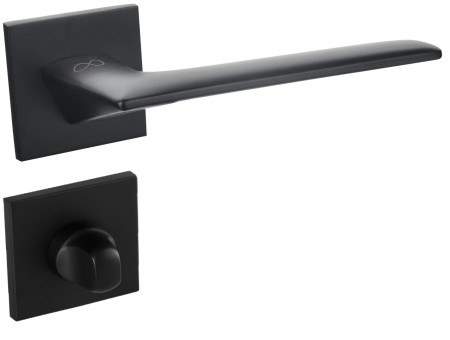 Klamka Giulietta KGUL S B00 czarna szyld kwadratowy slim Italian Design