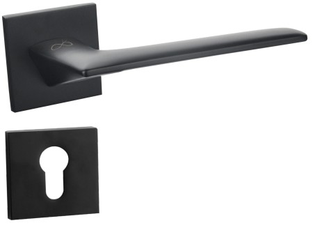 Klamka Giulietta KGUL S B00 czarna szyld kwadratowy slim Italian Design