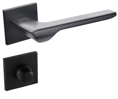 Klamka Linea KLIN S B00 czarna szyld kwadratowy slim Italian Design