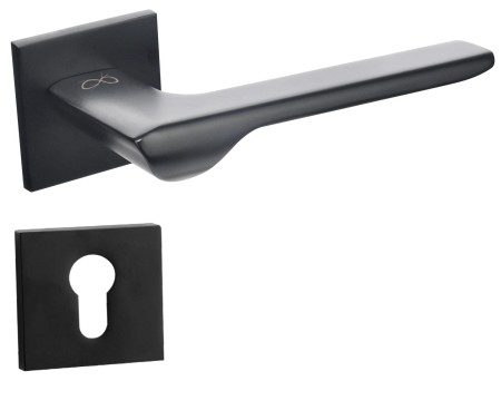 Klamka Linea KLIN S B00 czarna szyld kwadratowy slim Italian Design