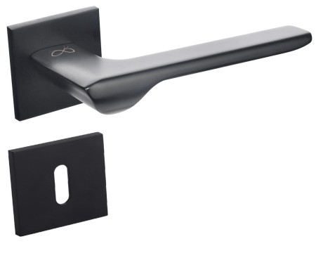 Klamka Linea KLIN S B00 czarna szyld kwadratowy slim Italian Design